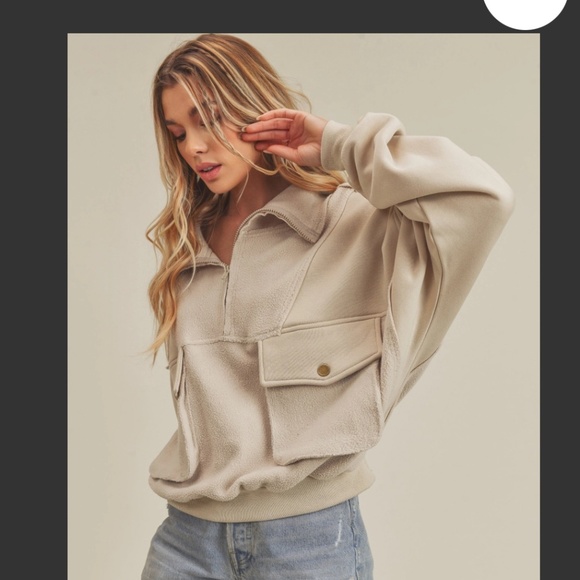 AEMI CO “ Tahoe “ AEMI & CO Shacket Cropped Jacket Top Pull Over Sweatshirt 11 - Picture 4 of 10